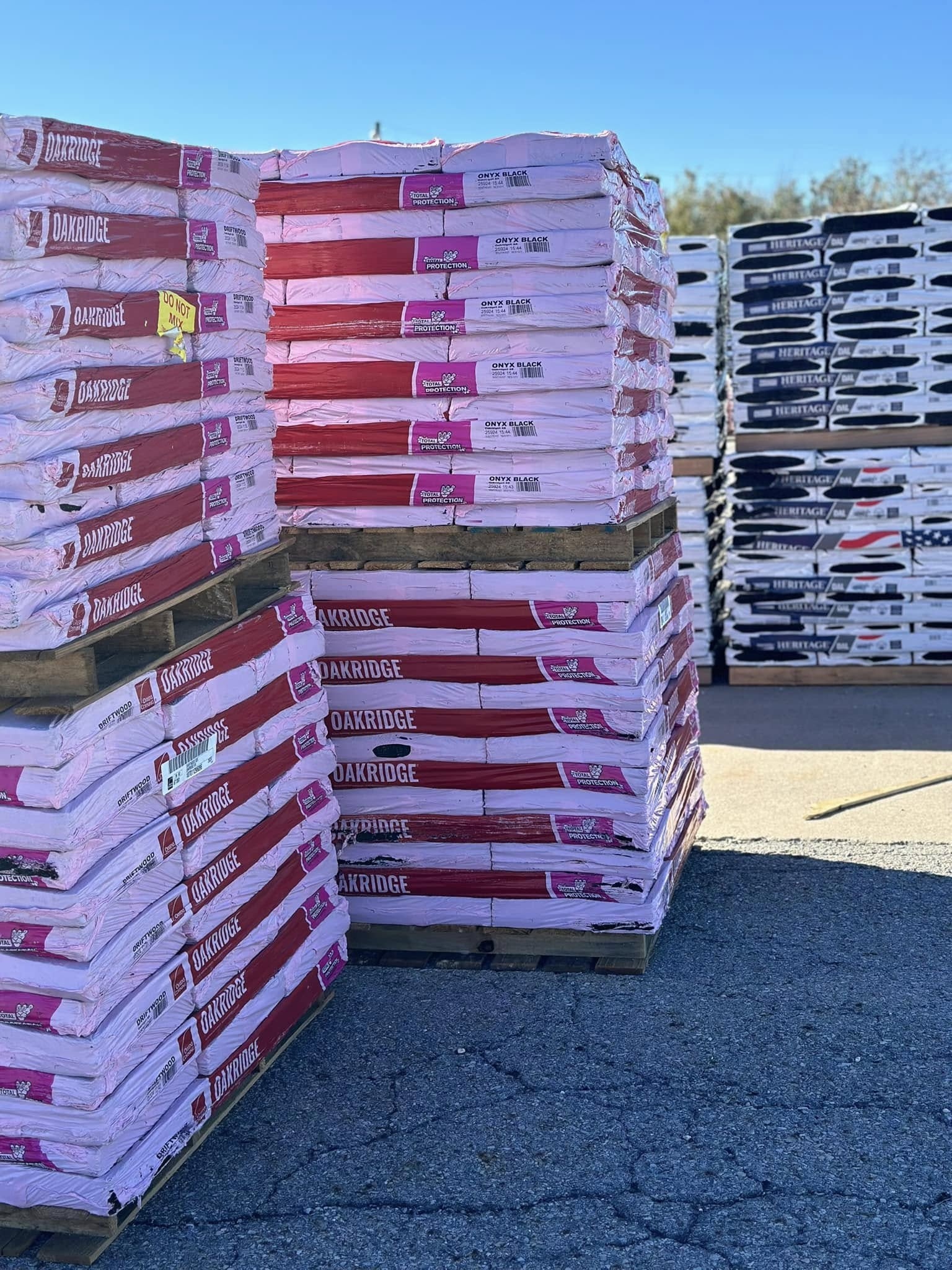 Oakridge shingles roofing materials inventory Sherman TX
